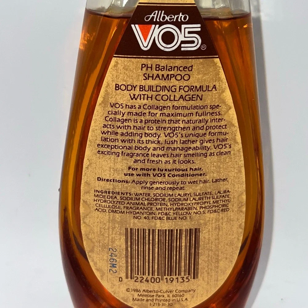 Vintage 1986 Alberto VO5 Extra Body Shampoo with Collagen 15 Fl Oz 75% Full‎
